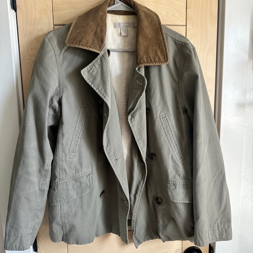 Y2K VINTAGE J.Crew Barn Coat Olive Green Size S